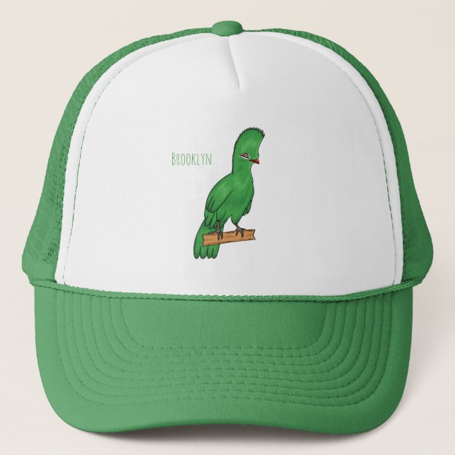Casquette Guinée turaco bird cartoon (Devant)