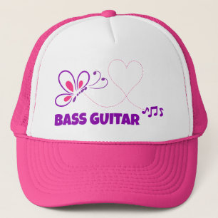 Casquette Guitare Basse Amour Rose Papillon Violet Cœur Cami
