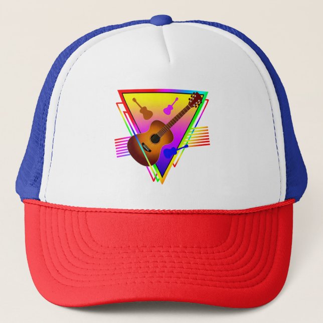 Casquette Guitare Colorée Rétro (Devant)