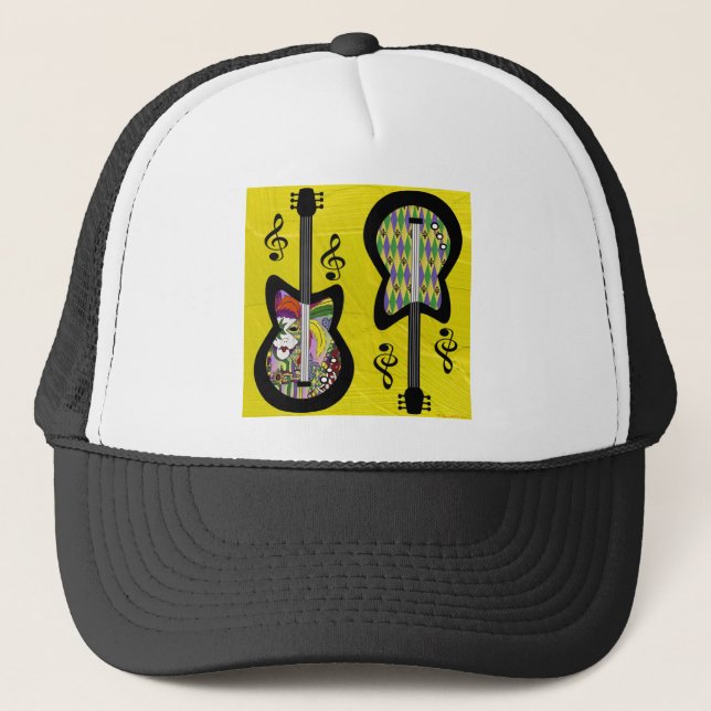 Casquette Guitares Colorées de Mardi Gras (Devant)