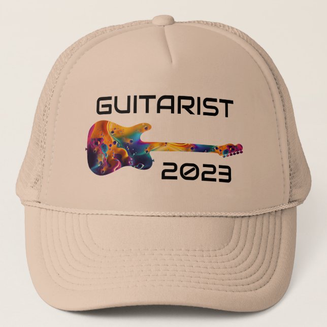 CASQUETTE GUITARISTE 2023 GUITARE COLORÉE GROUPE CADEAU (Devant)