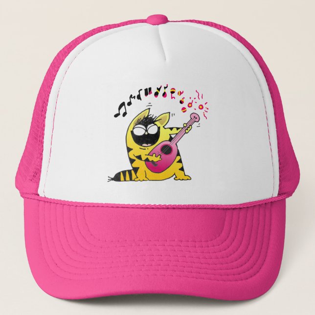 Casquette Guitariste fou de chat (Devant)