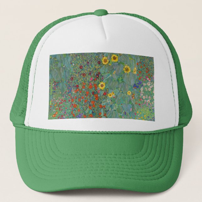 Casquette Gustav Klimt - Jardin de campagne avec tournesols (Devant)