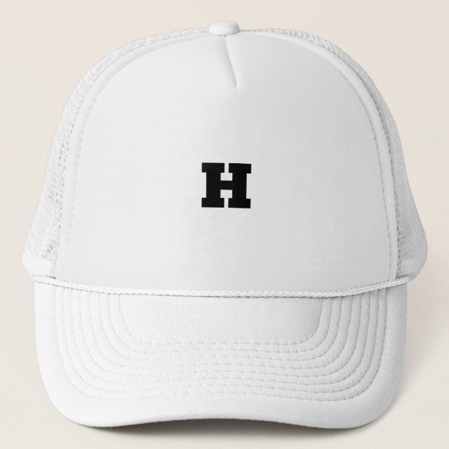 Casquette H Lettre personnalisée Monogramme blanc couleur in (Devant)