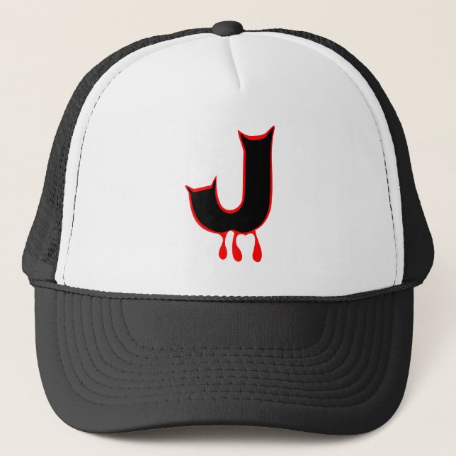 Casquette HA" ★ Bleeding Devil's Teeth-Initial J Trucker Hat (Devant)