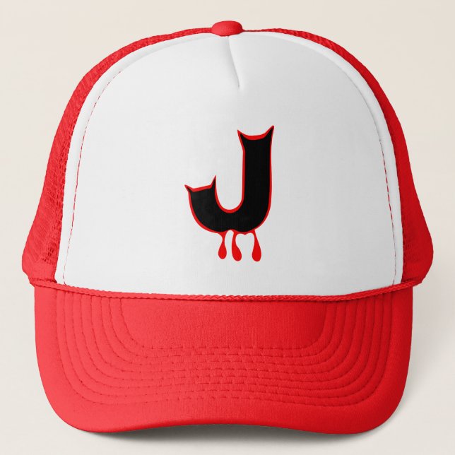 Casquette HA" ★ Bleeding Devil's Teeth-Initial J Trucker Hat (Devant)