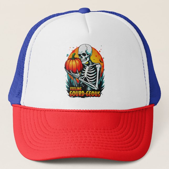 Casquette Halloween à la main de squelette 'Feeling Gourd ge (Devant)