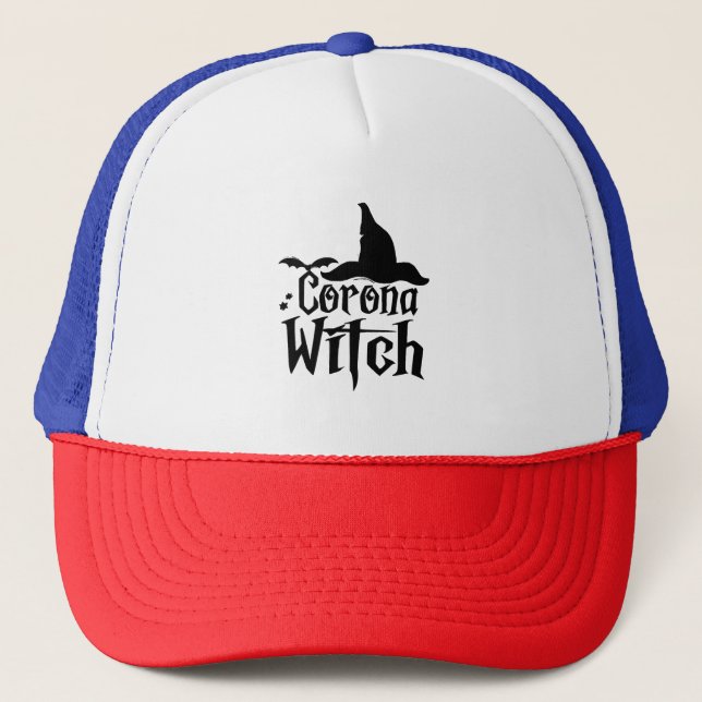 Casquette Halloween Corona Witch, Halloween drôle, (Devant)
