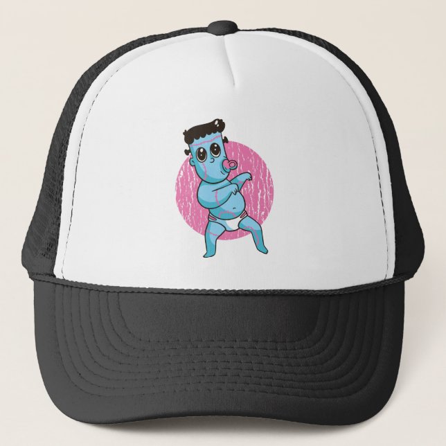 Casquette Halloween Drôle de Monstre Zombie - Bébé Frankenst (Devant)