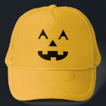 Casquette Halloween Jack-o'-lantern<br><div class="desc">chapeau de camionneur Jack-o'-lantern souriant - Maintenant,  vous pouvez être une tête de citrouille pour Halloween.</div>
