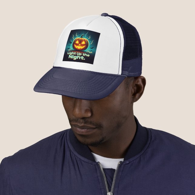 Casquette Halloween la nuit Halloween Citrouille Trucker Cha (En situation)
