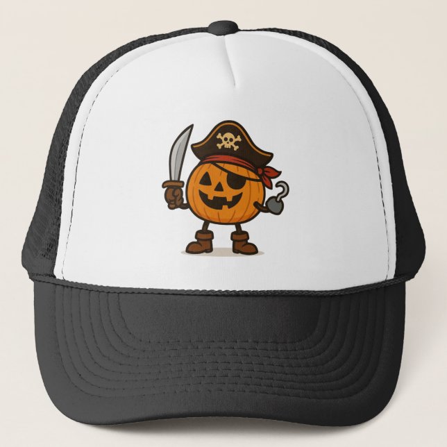 Casquette Halloween pirate Jack-o-Lantern (Devant)