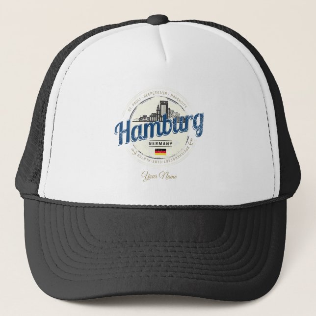 Casquette Hamburg Skyline Allemagne Vintage Holiday Souvenir (Devant)