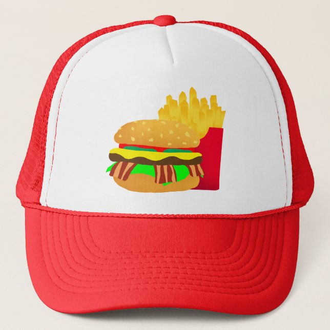 Casquette Hamburger et fritures (Devant)