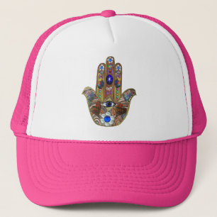 Casquette Hamsa Coeurs Fleurs Opal Art sur Or