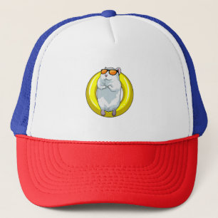 Casquette Hamster à la natation avec anneau de natation