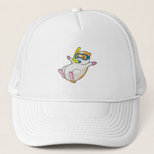 Casquette Hamster à Plongée avec lunettes de natation