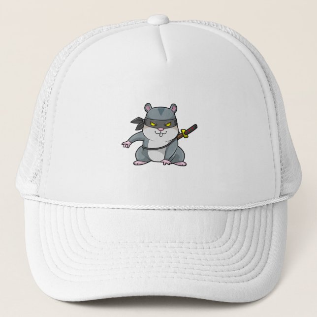 Casquette Hamster comme Ninja dans les arts martiaux avec ép (Devant)