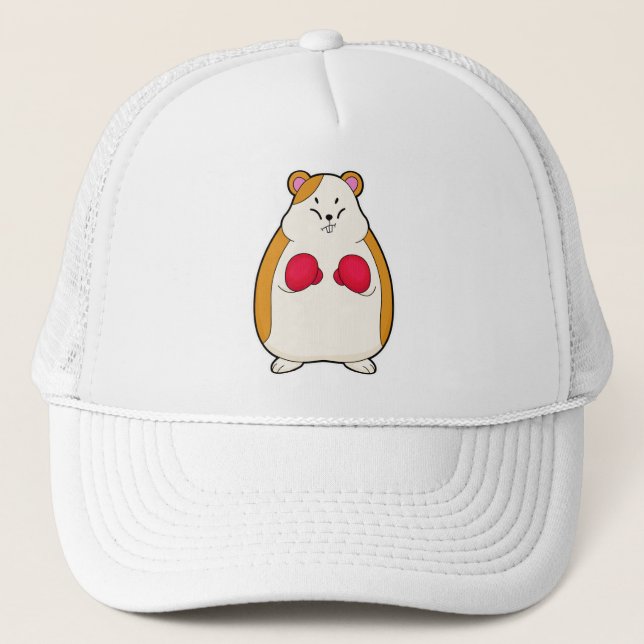 Casquette Hamster en boîte avec gants de boxe (Devant)