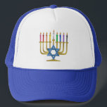 Casquette Hanukkah Rainbow Candles Gold Menorah<br><div class="desc">You are viewing The Lee Hiller Designs Collection of Home and Office Decor,  Apparel,  Gifts and Collectibles. The Designs include Lee Hiller Photography and Mixed Media Digital Art Collection. You can view her Nature photography at http://HikeOurPlanet.com/ and follow her hiking blog within Hot Springs National Park.</div>