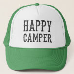 Casquette Happy Camper camionneur chapeau<br><div class="desc">Happy Camper dans la police de caractères d'inspiration vintage,  chapeau de camionneur</div>
