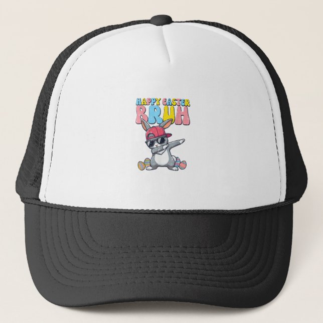 Casquette Happy Easter Bruh Bunny Dab Rabbit Dance Boys Kids (Devant)