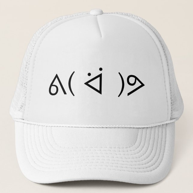 Casquette Happy Gary ᕕ( ᐛ )Meme Emoticon Text Art (Devant)
