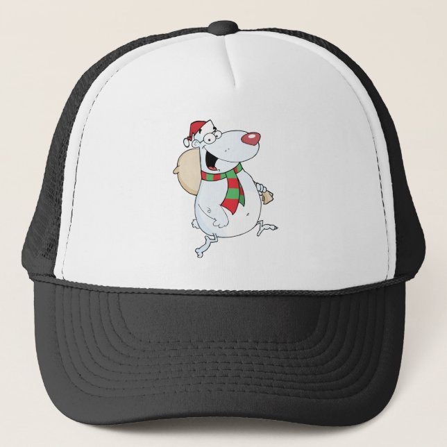 Casquette Happy Père Noël Bear Coule Avec Sac (Devant)