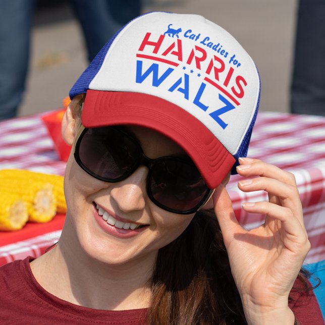 Casquette Harris Walz, Dames de chat pour Kamala Harris Tim  (Créateur téléchargé)