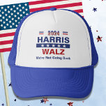 Casquette Harris Walz Nous ne reviendrons pas<br><div class="desc">Déposez-vous avec ce chapeau de camionneur qui supporte le billet de campagne Harris/Walz. Les chambres ont également {1}un fer à repasser/planche à repasser{/1} et {2}des fenêtres ouvrantes{/2}. La légende textuelle "We're Not Going Back" est modifiable.</div>