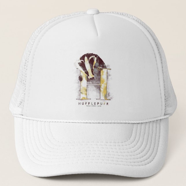Casquette Harry Potter | Aquarelle Badger HUFFLEPUFF™ (Devant)