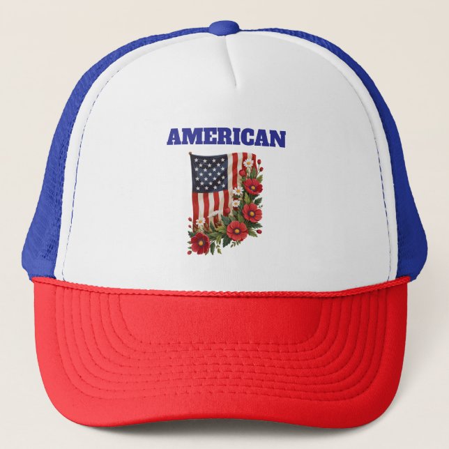Casquette Hat-American Flag Floral Cap (Devant)