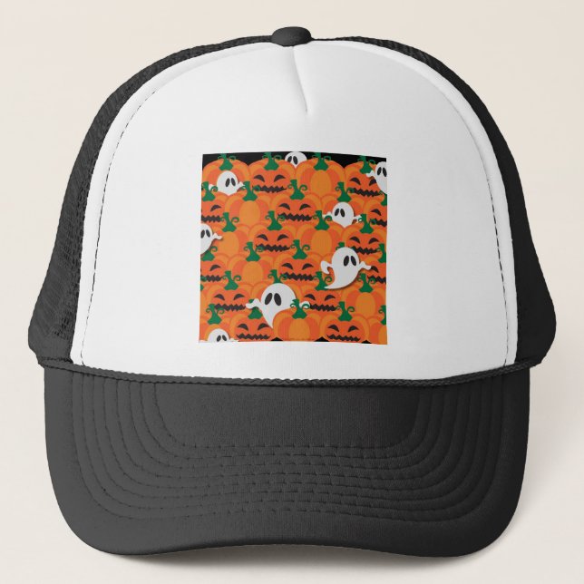 Casquette Haunted Halloween Citrouille Patch Ghosts (Devant)