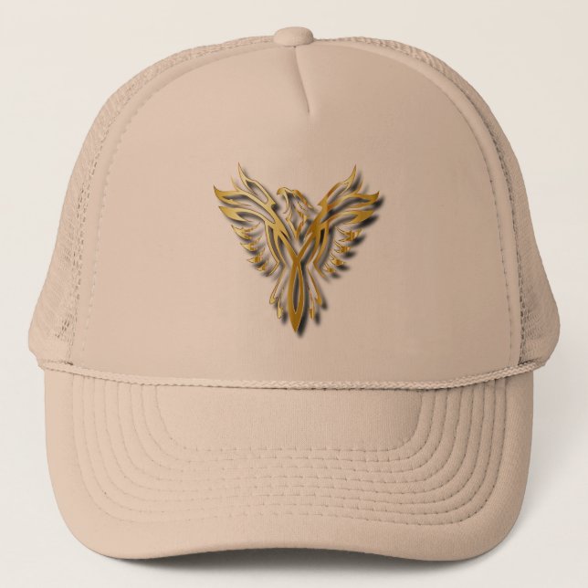 Casquette Hautement Golden Phoenix Gold Flames Avec Ombres (Devant)