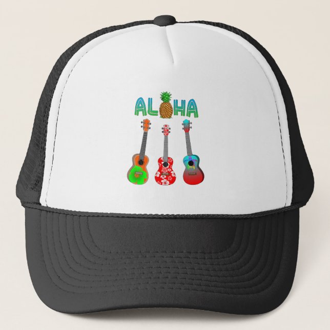 Casquette Hawaiian Ukulele Aloha Hawaii (Devant)