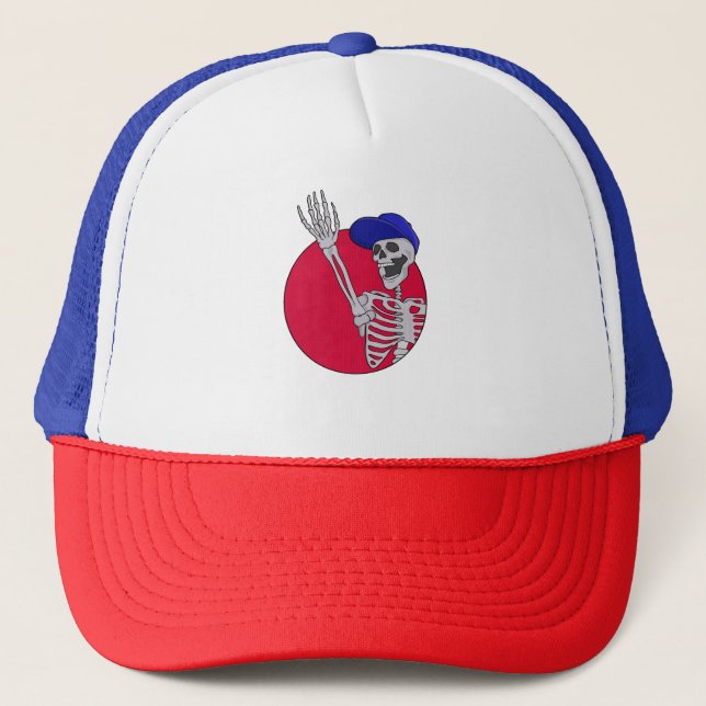 Casquette Hé les amis Squelette cool et drôle (Devant)
