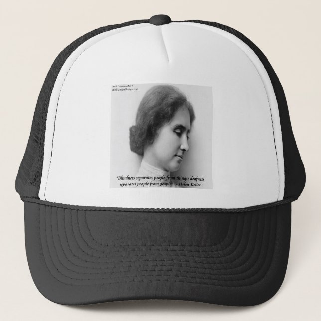 Casquette Helen Keller et Célèbre Citation Sourde/Aveugle (Devant)