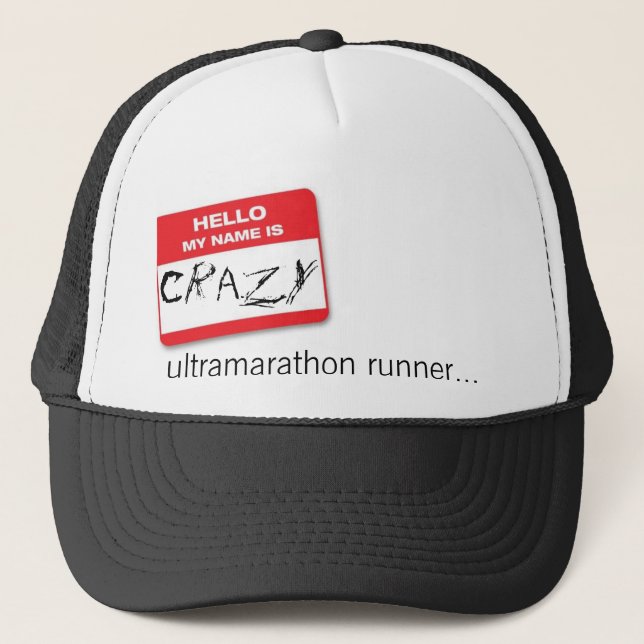 Casquette hello-my-name-is_m, fou, coureur d'ultramarathon… (Devant)