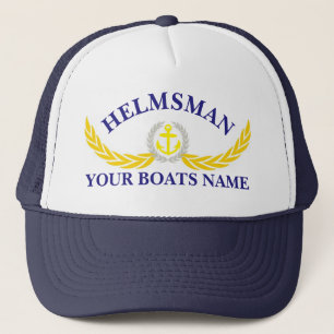 Casquette Helmsmans à motif d'ancrage de nom de bateau pers
