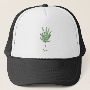 Casquette Herbes de thym vert botanique vintage jardin plant
