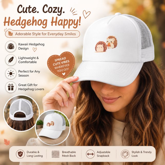Casquette Hérissons mignons d'automne – Animaux de forêt kaw (Créateur téléchargé)
