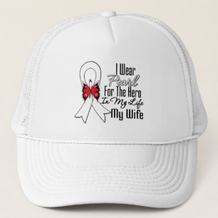 Casquette Héros de ruban de cancer de poumon mon épouse