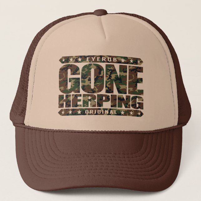 Casquette HERPING ALLÉS - Je recherche des amphibies et des (Devant)
