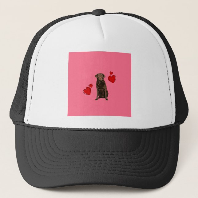 Casquette Heureuse Sainte-Valentin du chocolat du Labrador (Devant)