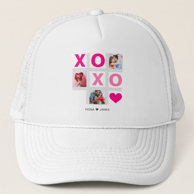 Casquette Heureuse Sainte-Valentin XOXO Coeur rose Photo per (Devant)