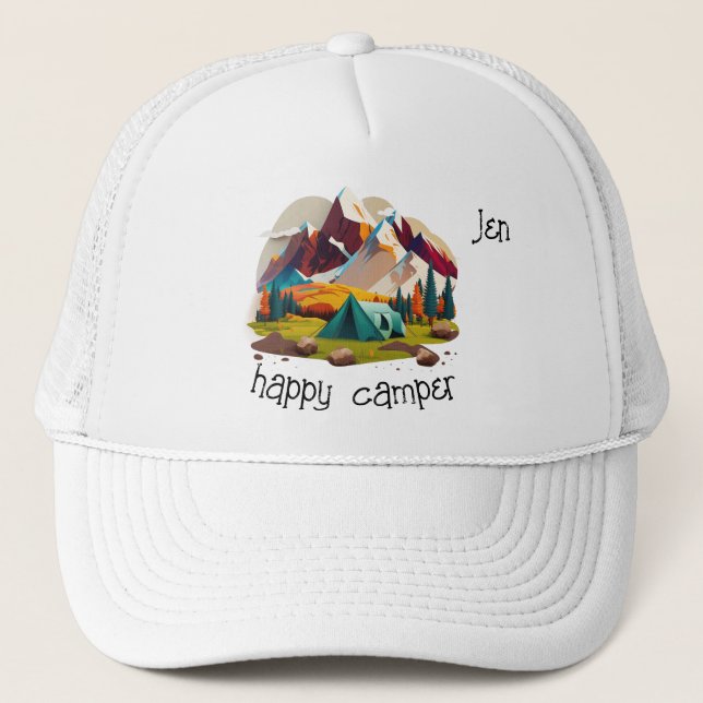 Casquette 'heureux campeur' Personnalisable  (Devant)
