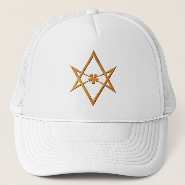 Casquette Hexagram unicursale d'or - symbole thelemic (Devant)