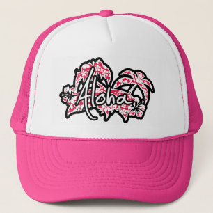Casquette Hibiscus de Fuschie tropicale ; Aloha