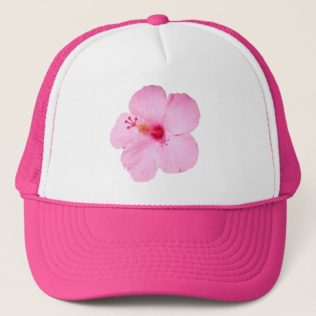 Casquette Hibiscus rose Fleur tropicale (Devant)