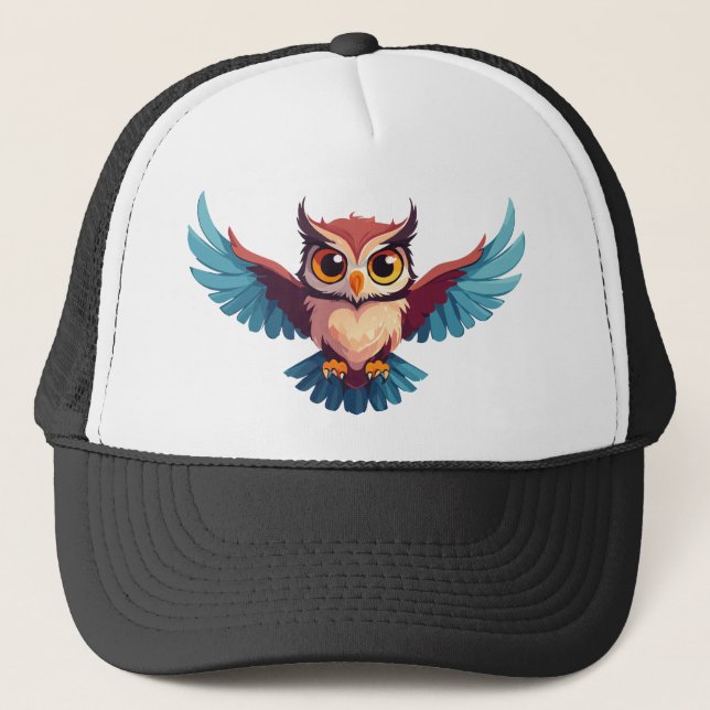 Casquette hibou aux grands yeux (Devant)